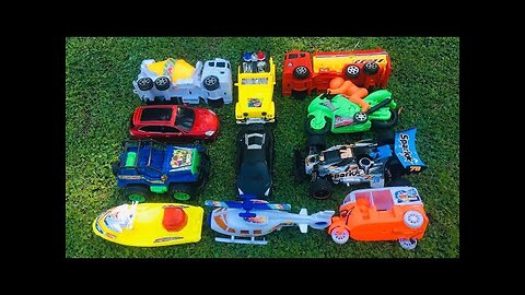Finding lots of toy vehicles on ground/helicopters🚁cng auto🛺super car🏎police car🚓scooter🛵🚲🚂