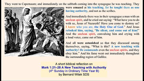 Mark 1:21–28 A New Teaching with Authority