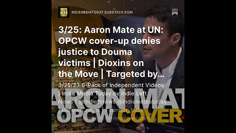 3/25: Aaron Mate at UN: OPCW cover-up denies justice to Douma victims | Dioxins on the Move