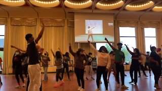 MPS students test out their best moves with a lead Hamilton dancer