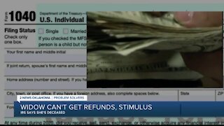 Widow Can't Get Refunds, Stimulus