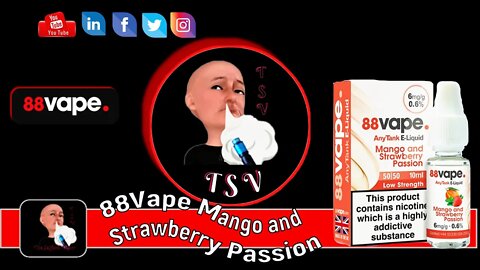 88Vape Any Tank E-Liquid, Mango and Strawberry Passion