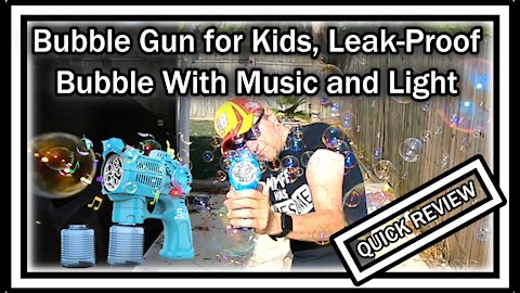 Bubble Gun for Kids (MCOYCHEN) Leak-Proof Bubble Blaster Gun with Music and Light QUICK REVIEW