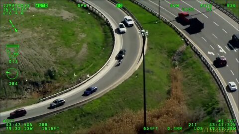 Helicopter video captures driver going 180 KMH on highway shoulder