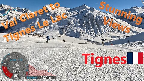 [4K] Skiing Tignes, Val Claret to Tignes Le Lac starting at Merles, France, GoPro HERO11