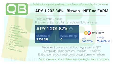 #APY – 1.201,87% - BSC - Token BSW + NFT