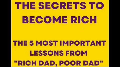 5 Important lessons from "Rich Dad Poor Dad" #finance