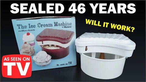 1974 Ronco Ice Cream Machine, Factory Sealed! Will it Work?