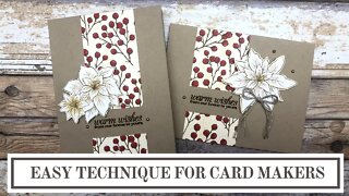 Easy Card Making Designs with a Unique Twist | Poinsettia Petals Stampin' Up!