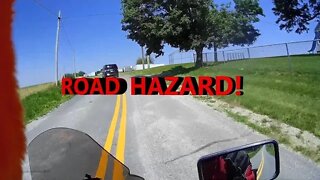 Motorcycle safety, close calls with gravel and bad driver
