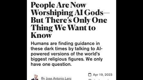 The pursuit of an A.I. god, by our atheist tech overlords…