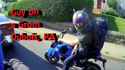 FIshing in Dubois PA, Motorcycle sales and the economy, guy on a Grom, a dear and a beaver.