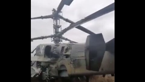 Russia Ka-52 helicopter in apparent forced landing, reportedly North West of Kiev Ukraine