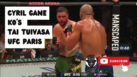Cyril Gane Vs Tai Tuivasa KO Finish UFC Paris