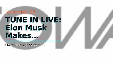 TUNE IN LIVE: Elon Musk Makes Announcement on Alex Jones Twitter Reinstatement