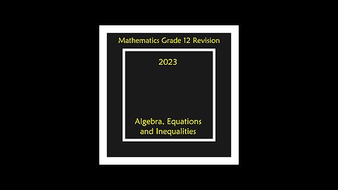 Nature of Roots Q1.5 Grade 12 Mathematics Algebra Revision