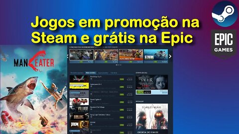 Jogo Grátis e promoções na Epic e Steam - Maneater. Corram!