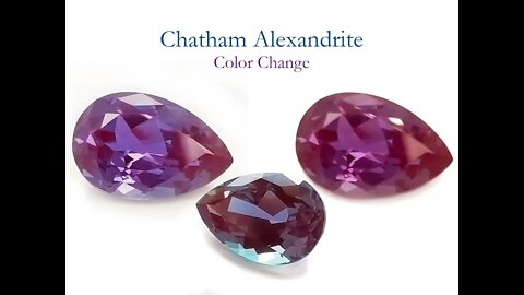 Chatham Pear Alexandrite: Lab grown pear shaped alexandrite