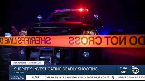 San Diego County Sheriff's Department investigating deadly Lakeside shooting
