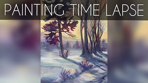 Snow Meadow Time Lapse Painting