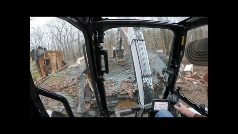 BEFORE & AFTER Abandoned Home Demolition Southern Illinois - Day 3 with the Bobcat Mini Excavator