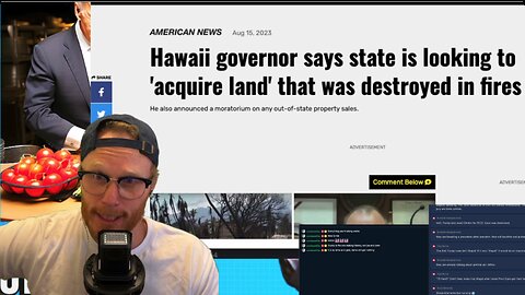 Hawaii GOV SAYS PLANS to 'acquire land' that was destroyed in fires