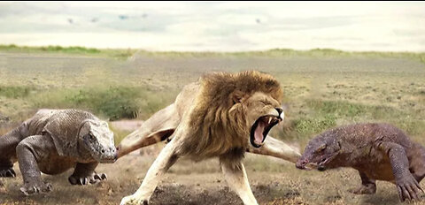 Aghast! The Brutal Moment When the Fierce Lion Couldn't Avoid The Giant Lizard Bites Wildlife 2023