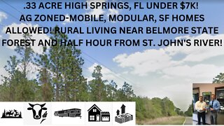 .33 ACRE HIGH SPRINGS, FL UNDER $7K!