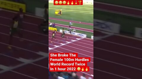 She Broke The Female 100m Hurdles World Record Twice In 1 hour 2022 😳🔥🔥#shorts