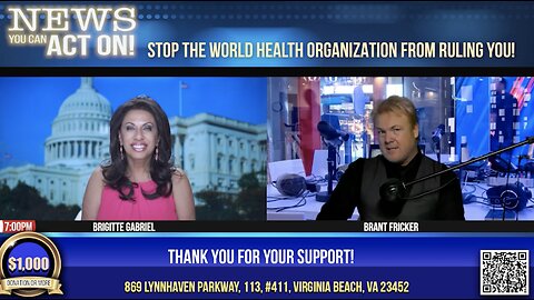BRIGITTE GABRIEL NEWS YOU CAN ACT ON! The World Health Organization wants to dictate your life!