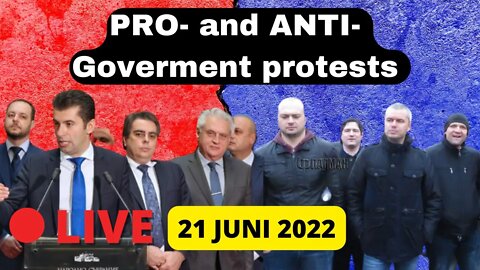 Sofia, Bulgarian Anti-Government protest Juni 21. 2022