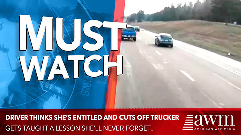 Driver Thinks She’s Entitled And Cuts Off Trucker, Gets Taught A Lesson She’ll Never Forget