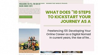 What Does "10 Steps to Kickstart Your Journey as a Digital Nomad and Earn Online" Mean?