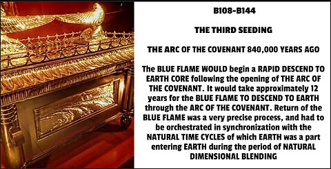 The BLUE FLAME WOULD begin a RAPID DESCEND TO EARTH CORE following the opening of THE ARC OF THE COV