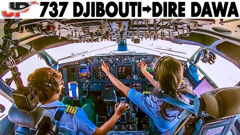 ETHIOPIAN Boeing 737-700 Djibouti🇩🇯 to Dire Dawa🇪🇹 | Full Cockpit Flight