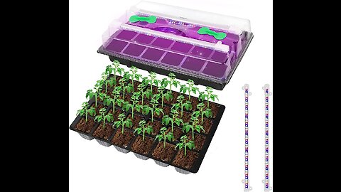 Kirababy Seed Starter Tray with Grow Light, 2 Packs Seed Tray Kits with 80-Cell/Seedling Tray w...