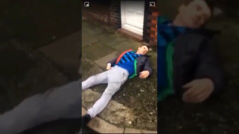 Lad Fakes A Fall And Won't Get Back Up