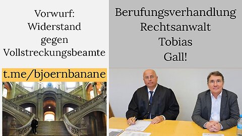 Zu viel Widerstand? Die Berufungsverhandlung meines RA Tobias Gall - Tag 1 - 15.11.2023