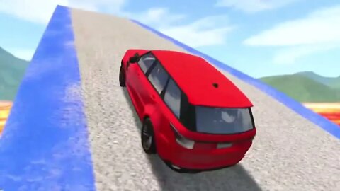 Car animation: The newly built road is full of flaming thick slurry. Can the cars pass smoothly?