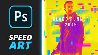 Cyberpunk 2077 style in poster for movie Blade Runner 2049 | Speed Art (Photoshop) | Ryan Gosling