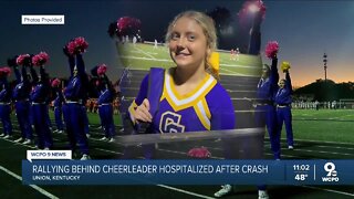 Rallying behind cheerleader hospitalized in crash