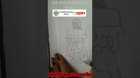 Easy Pencil Drawing of Girl with Beautiful Dress Shorts 3 #drawingshorts #girlwithbeautifuldress