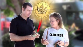 Offering Strangers a Free 1 oz Gold Coin (worth $1800) or Free $20 Dollar Bill