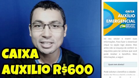 Como baixar o app AUXILIO EMERGENCIAL CAIXA para receber os R$600,00