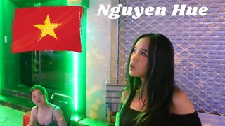 Gorgeous WOMEN in Saigon on Nguyen Hue during a MAJOR Holiday ! VIETNAM LESS GOO