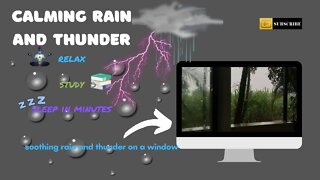 soothing thunder and rain on a window