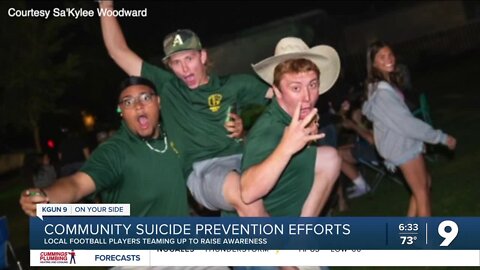 High school football players teaming up to raise awareness for suicide prevention