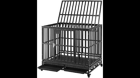 Review Dog Cage Crate Kennel Heavy Duty Tear Resistant Square Tube with Four Wheels for Large D...