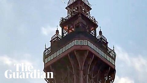 Blackpool Tower 'fire' turns out to be flapping orange fabric