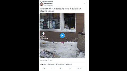 The aftermath of mass looting today in Buffalo, NY following a storm: